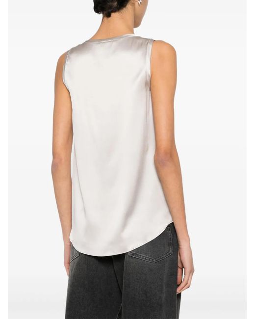 Brunello Cucinelli Natural Sleveless Blouse Clothing