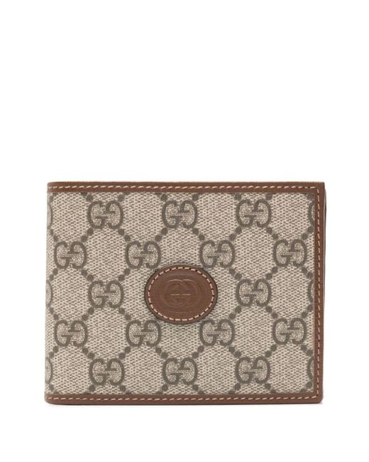 Gucci Brown GG Supreme-canvas Bi-fold Wallet for men
