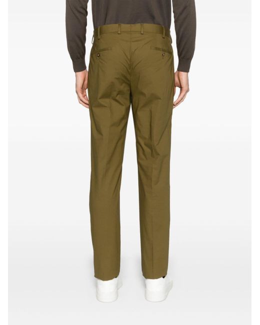 Pantalones chinos ajustados de talle medio Lardini de hombre de color Green