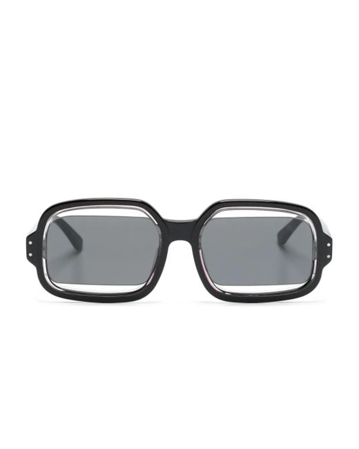 Henrik Vibskov Gray Olga Rectangle-Frame Sunglasses