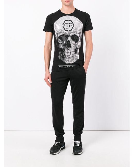 deltager dynamisk skovl Philipp Plein Glitter Skull T-shirt in Black for Men | Lyst Canada