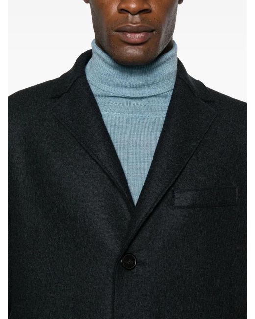 Abrigo con solapas de muesca Harris Wharf London de hombre de color Black