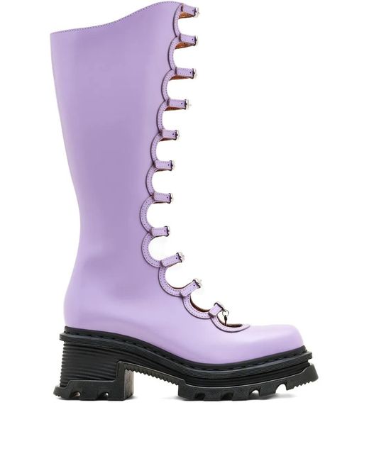 Marc Jacobs Purple Xdr. Martens 160mm The Kiki Cut-out Boots