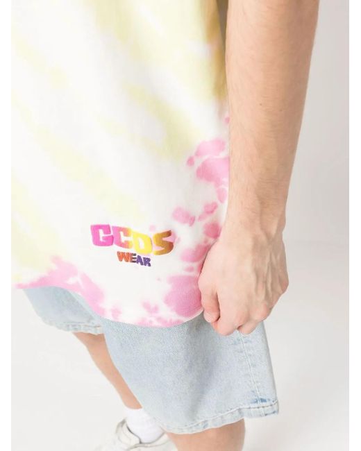 Gcds Pink T-shirt With Tie-dye Print for men