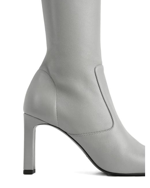 Totême White Square-Toe Zip-Fastening Boots