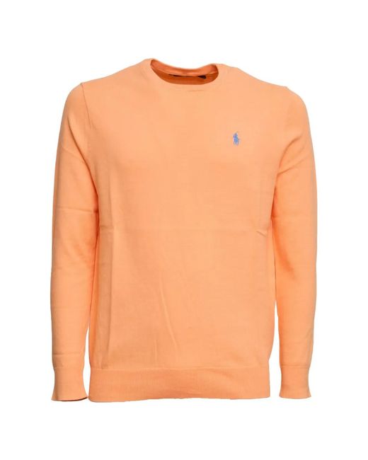 Polo Ralph Lauren Orange Embroidered Slim-Fit Sweater for men
