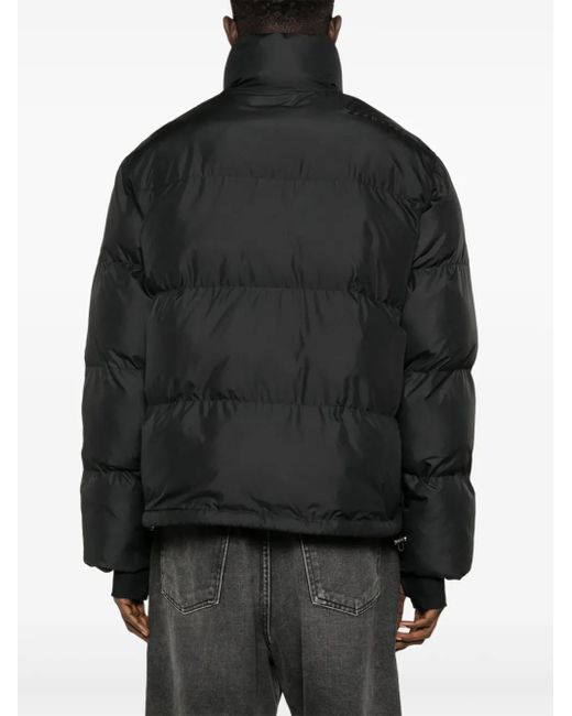Courreges Black Logo-Embroidered Puffer Jacket