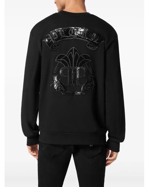 Philipp Plein Gothic Plein Sweater in het Black voor heren