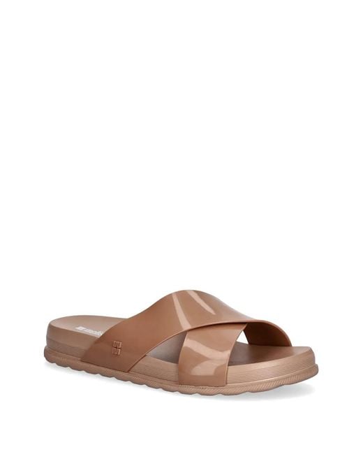 Melissa Brown Crossover-Strap Slides