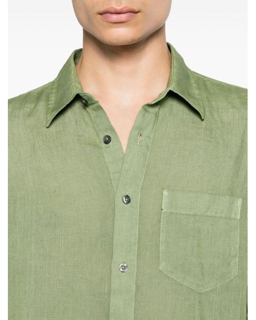 120% Lino Linnen Overhemd in het Green voor heren
