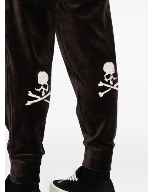 MASTERMIND WORLD Black Tapered Velour Track Pants for men