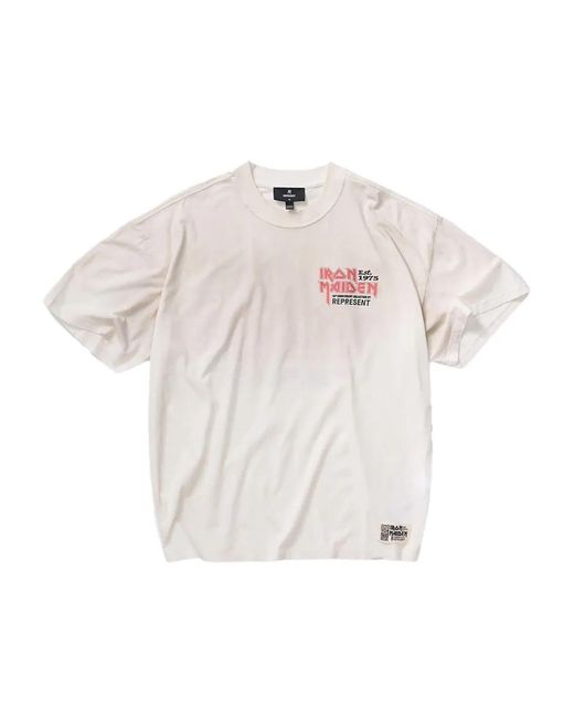 Represent White Mlm100579-26 Iron Maiden Anniversary T-Shirt Washed for men