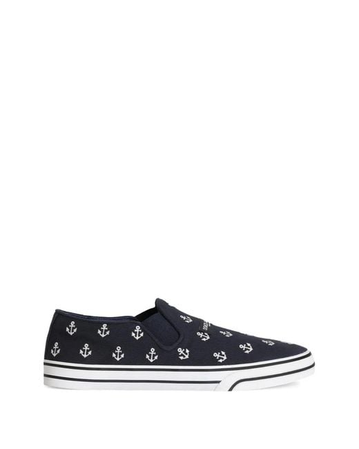 Dolce & Gabbana White Dg Sailing Drill Sneakers With Embroidery for men