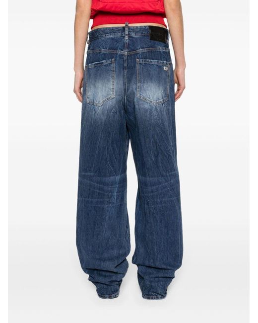 DSquared² Blue Icon Eros High-Rise Wide-Leg Jeans