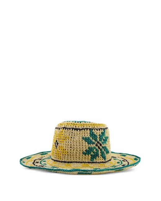 Sensi Studio Green Hut mit Blumen-Print