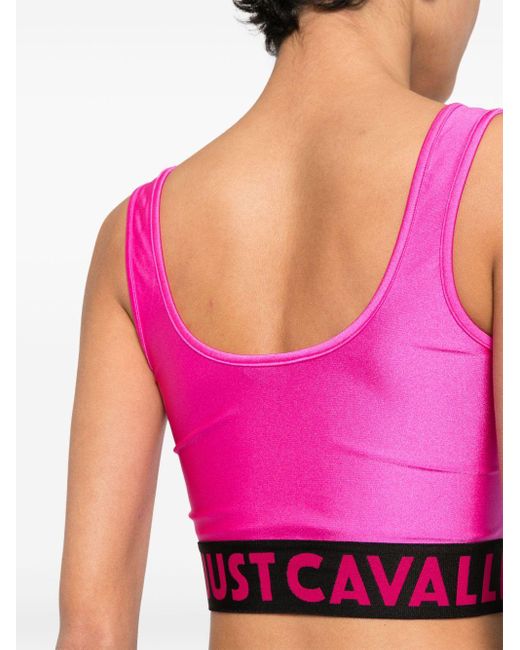 Just Cavalli Pink Cropped-Top mit Logo
