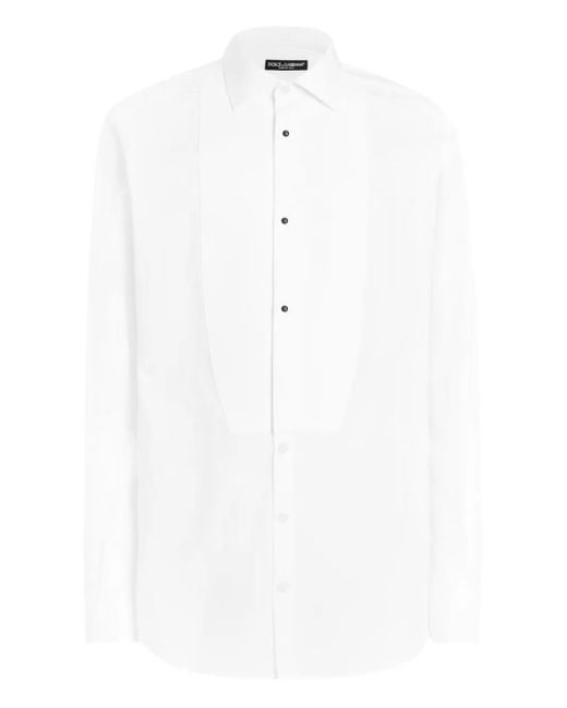 Dolce & Gabbana Hemd Aus Popeline in White für Herren