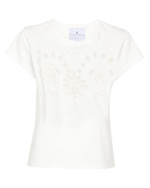 Camiseta bordada Ermanno Scervino de color White