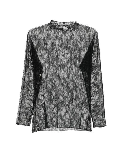 Carine Gilson Gray Lace Top