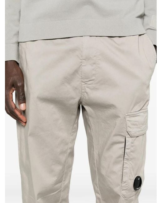 C P Company Natural Lens-Detail Cargo-Pocket Trousers for men