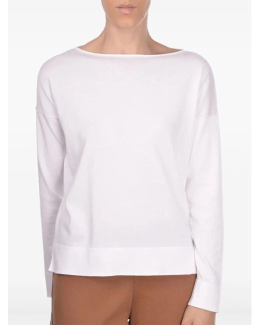 Gran Sasso White Cotton Jumper