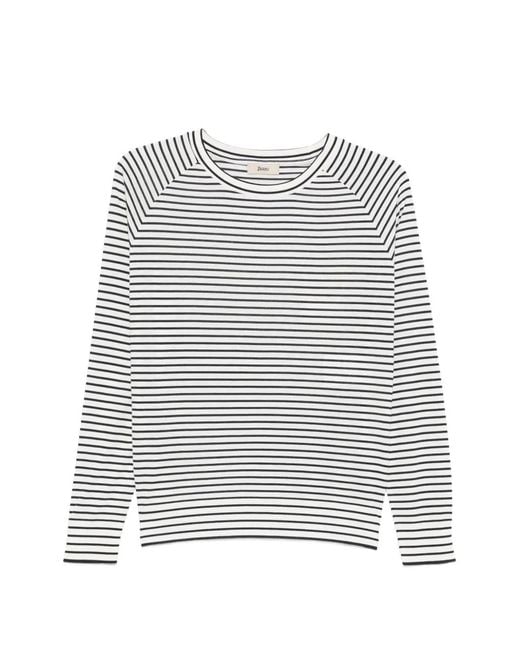 Herno White Striped Long-Sleeve Top