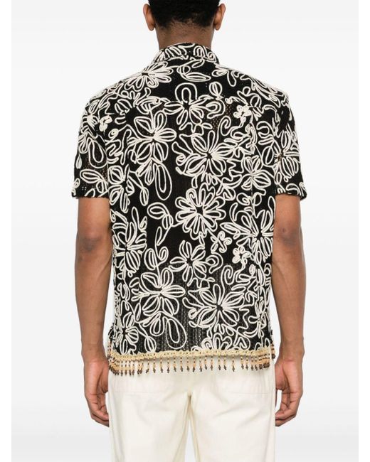 Camisa con bordado floral ANDERSSON BELL de hombre de color Black