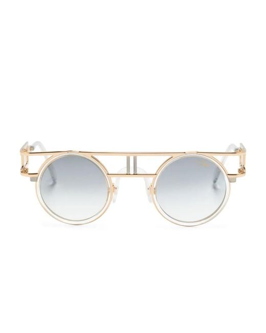 Cazal White 6683 Round-Frame Sunglasses
