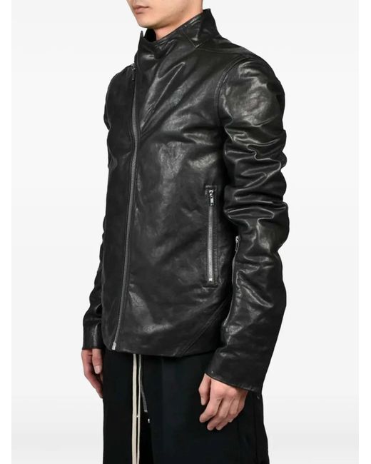 Rick Owens Black Release Padded Leather Jacket for men