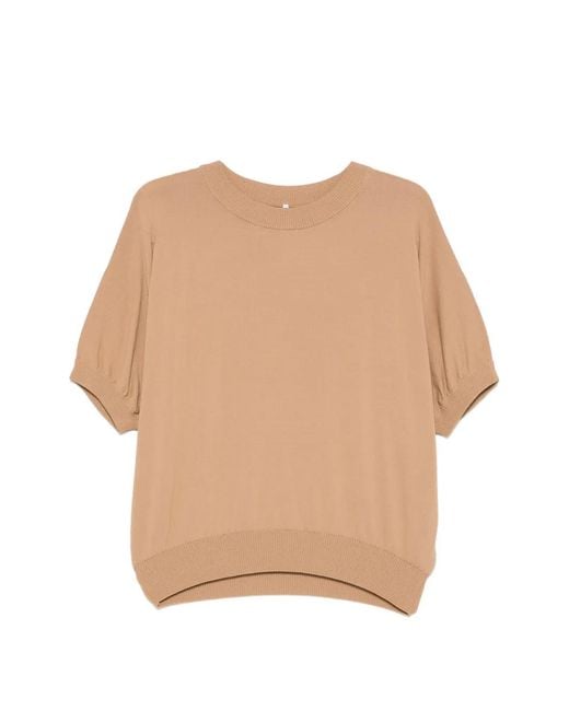 Liviana Conti Natural Puffed Sleeve Blouse