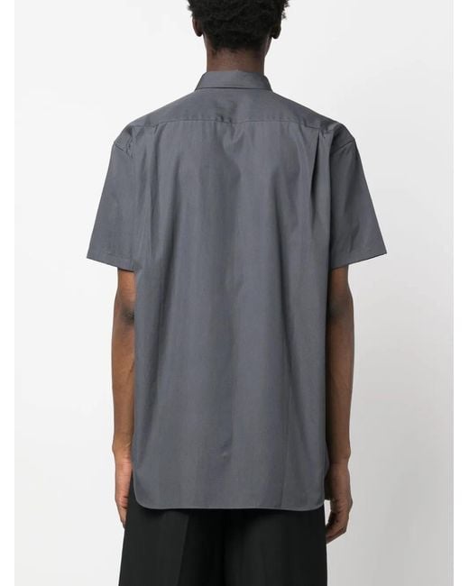 Comme des Garçons Blue Short-Sleeve Cotton Shirt for men