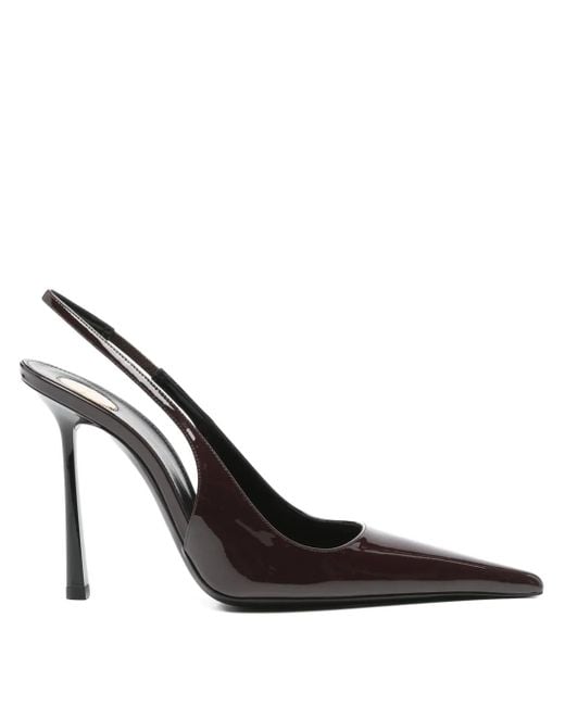 Saint Laurent 110 Mm Vendome Slingback Pumps Met Puntige Neus in het Black