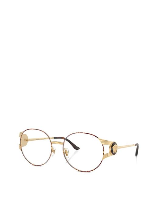 Versace White Tortoiseshell-Effect Medusa-Head Glasses