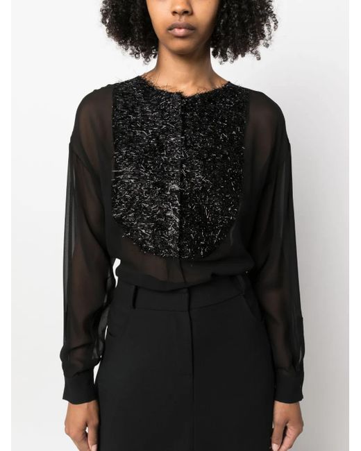 Fabiana Filippi Black Sheer Blouse