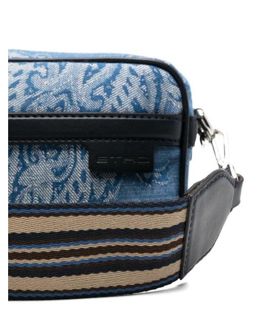 Etro Blue Paisley Messenger Bag for men