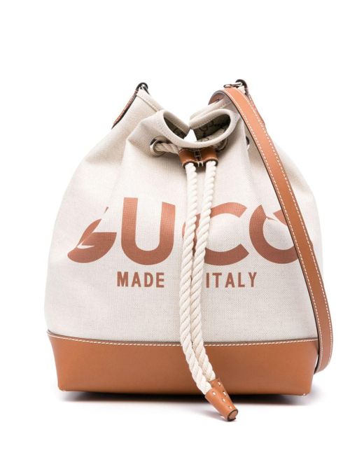 Petit sac seau à logo imprimé Gucci en coloris Pink