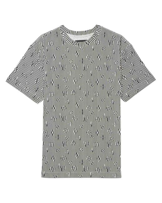 Purple Brand Gray Striped Monogram T-shirt for men
