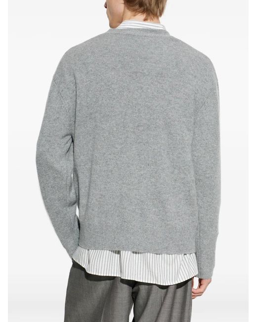 Officine Generale Gray Manu V-Neck Knitwear for men