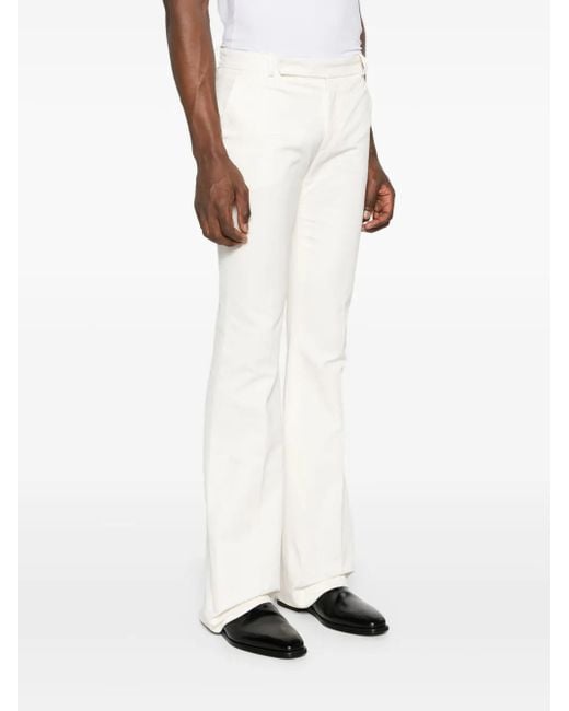 Ludovic de Saint Sernin White Bum Tailored Flared Trousers