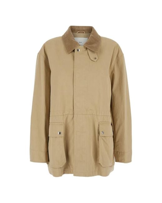 DUNST Natural Corduroy-Collar Jacket