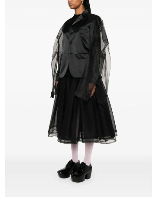 Comme des Garçons Black Tulle-Inserts Blazer