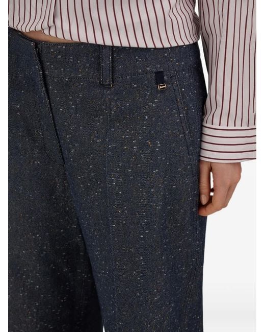 Herno Blue Pantalon À Effet Jean Et Plis Marqués