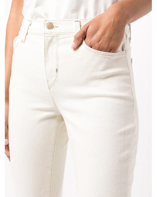 Vaqueros Slim Capri L'Agence de color White