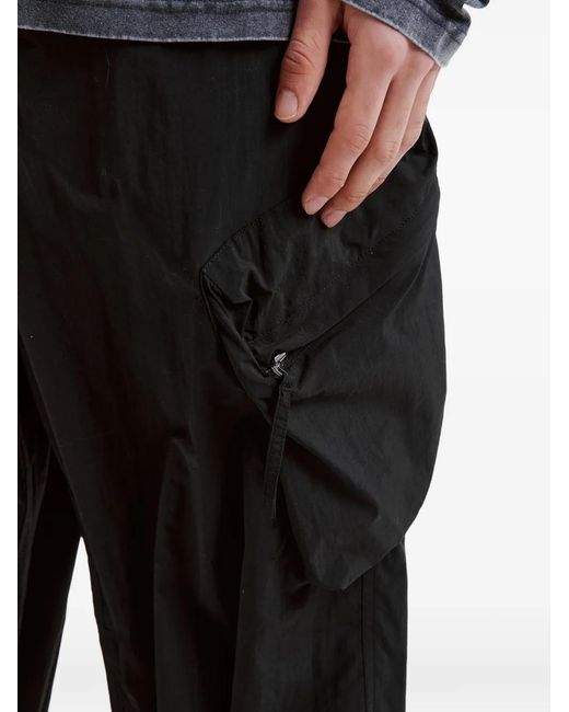Izzue Black Cargo-Pocket Trousers for men