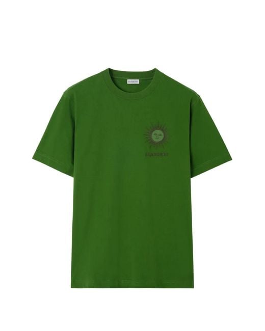 Burberry Green Sun Cotton T-Shirt for men