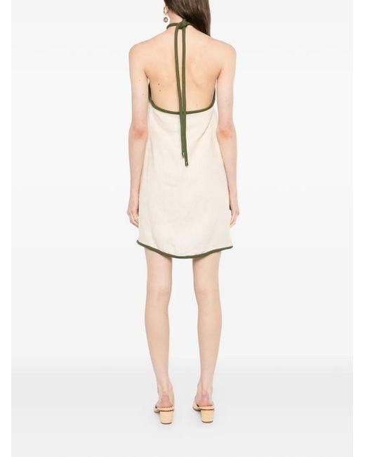 Farm Rio White Tree-Embroidered Mini Dress