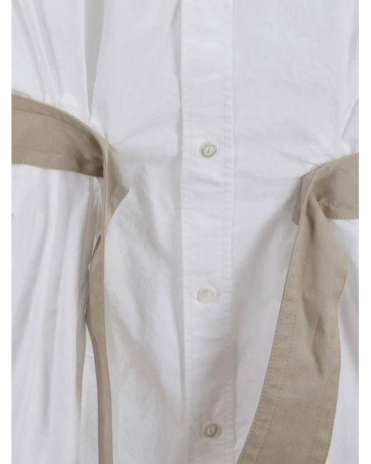 Balenciaga White Cotton Shirt With Coordinated Waist Belt