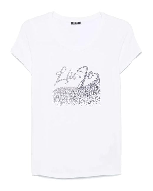 Liu Jo White Rhinestone T-Shirt