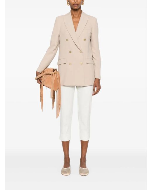 Blanca Vita Natural Double-Breasted Blazer