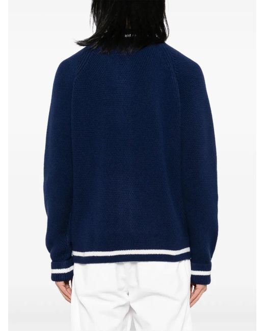 Kiton Blue Logo Patched Jacket for men